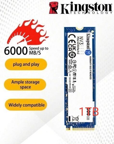 Kingston NV3 1TB SSD M.2 PCIe Gen4 新品