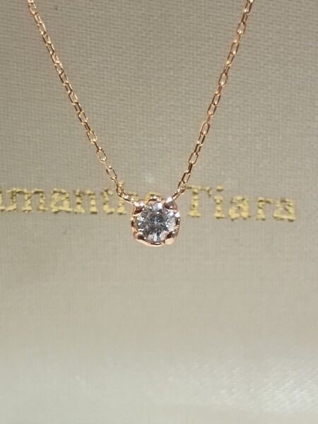 サマンサティアラ K18 PG 一粒ダイヤモンド ネックレス 0.1ct