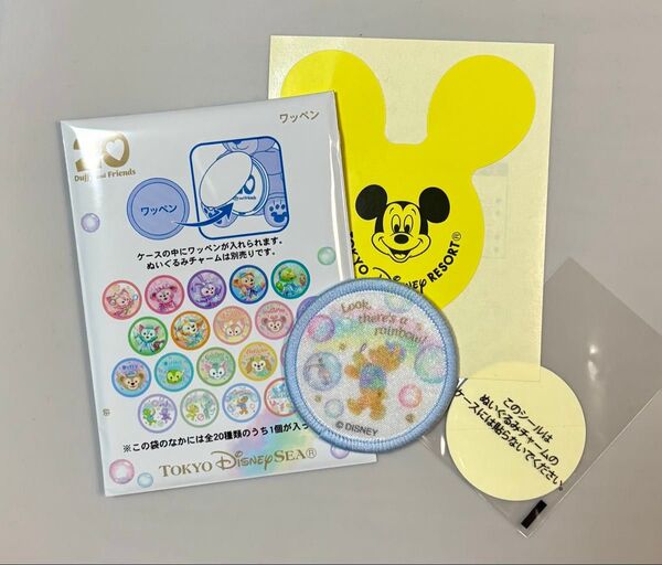ディズニーシー ダッフィーフレンズ カラフルハピネス ワッペン 20周年 ダッフィー シャボン玉