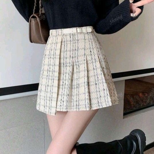 白 韓国系ファッション キュロット ミニスカート ショートパンツ