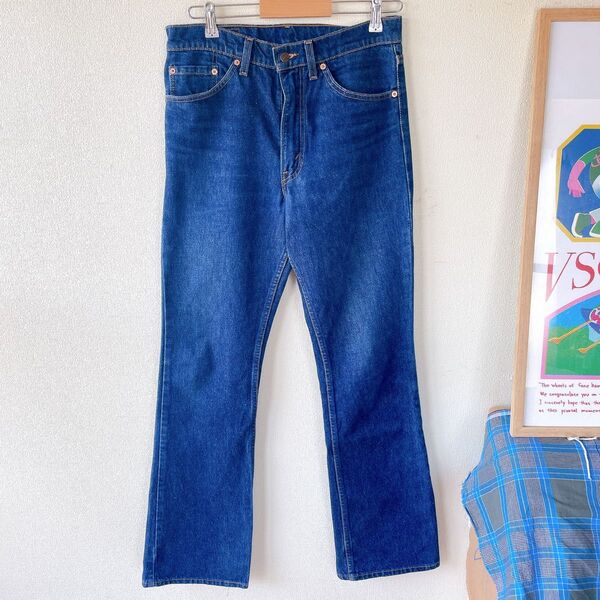 90s USA製 Levi's 517 濃紺 ブーツカットデニム W32 L34 真紺 ヴィンテージ ジーンズ リーバイス