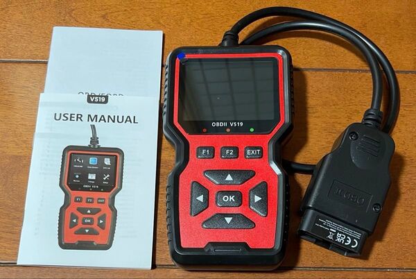 自動車故障診断機 OBDⅡ V519 日本語設定済み【新品・動作確認済】2024年10月からの必需品 カラー:レッド