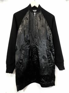 BLACK COMME des GARCONS！スタジャン！ロング！切り替え！日本製！コムデギャルソン！定価9万円！ブラック！黒