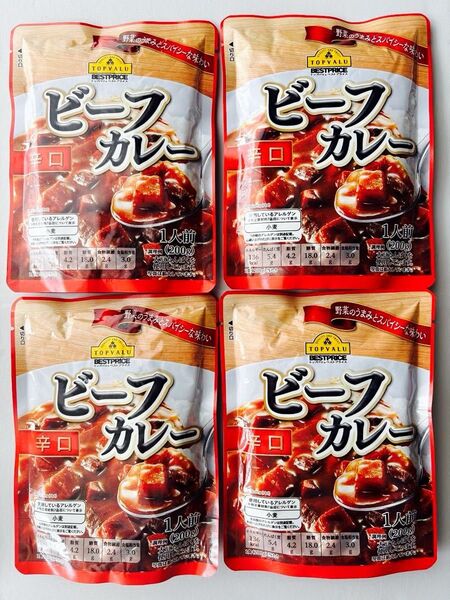 TOPVALU ビーフカレー 辛口 4袋セット レトルト食品
