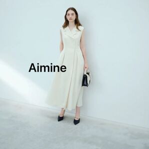 Aimine エメイン スタンドカラーボタンワンピース