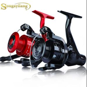 ソウガイラング ヘビーデューティー スピニングリール 高速回収 スムーズドラッグシステム 大型スプール 4000番 レッド