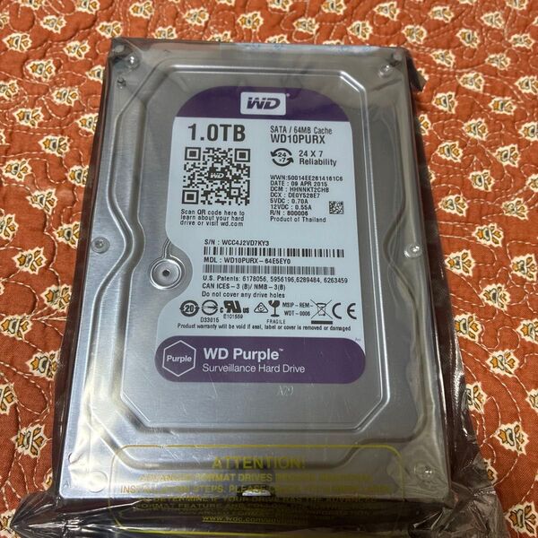 未使用】WD10PURX / Western Digital Purple 1000GB 3.5インチ内蔵HDD SATA