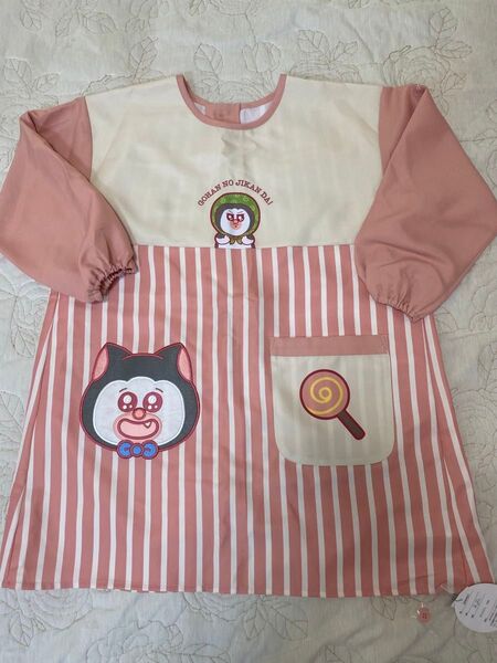 新品未使用 まめきちまめこ エプロン 保育士 長袖 幼稚園教諭 かっぽう着 大人用