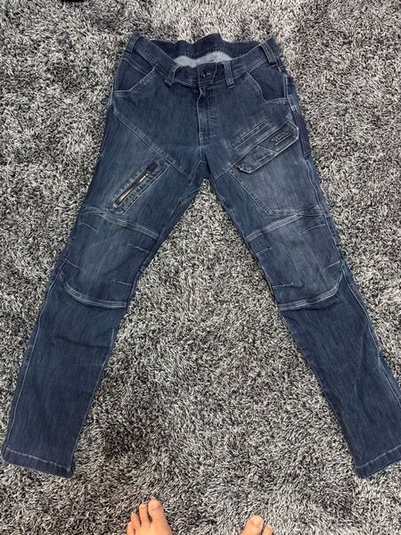 寅壱 8910-219 デニムカーゴパンツ LL ズボン 作業服 作業着 ストレッチ
