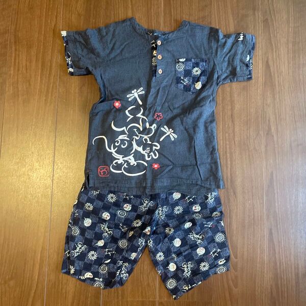 Disney Tシャツ&ショートパンツ セットアップ キッズ130 甚平 浴衣 パジャマ ルームウエァ 上下セット 半袖
