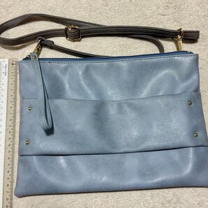 ライトブルー クラッチバッグ 合成皮革