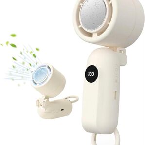 【2025新登場・手持ち 首掛け 卓上】ハンディファン 冷却プレート搭載 携帯扇風機 冷感 ハンディ扇風機