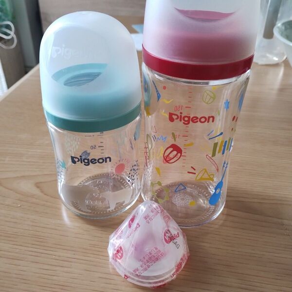 ピジョン 母乳実感 哺乳瓶 ガラス しろくま楽器 Мサイズ乳首 産院用 直付け