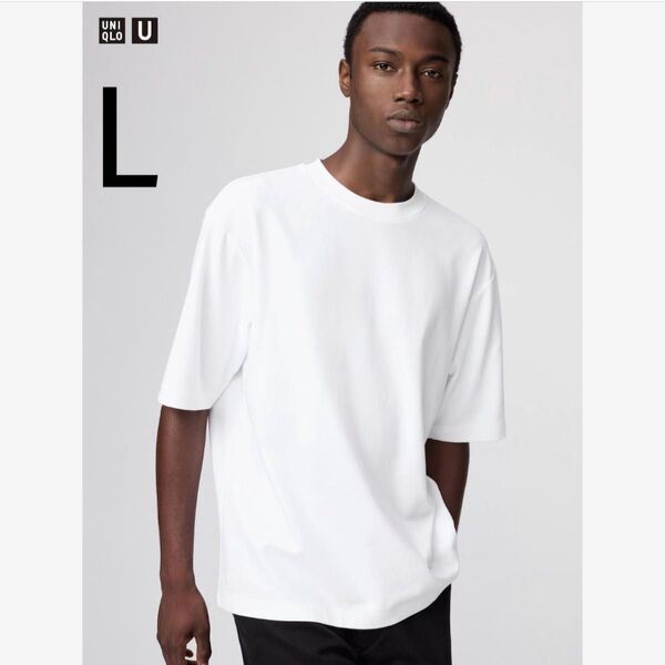 UNIQLO U ユニクロU エアリズムコットンオーバーサイズTシャツ 5分袖 L ホワイト 新品未使用 白T レイヤード