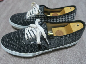 希少 良品☆VANS バンズ V44CL B&Y HT AUTHENTIC BEAUTY&YOUTH ハリスツイード シューズ 26.5cm 黒 グレー