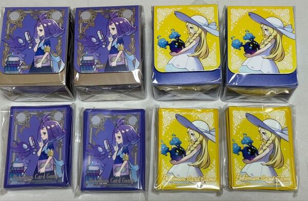 ポケモンカードゲームメガブレイブ ポケモンセンターセット限定 リーリエ アセロラ デッキシールド デッキケーススリーブ 各2セット