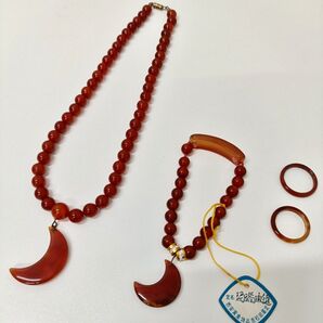 瑪瑙 メノウ ネックレス ブレスレット リング×2 セット