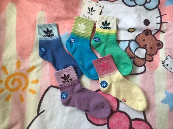 adidas 靴下 ソックス 5足セット レディース ガールズ 22-25cm