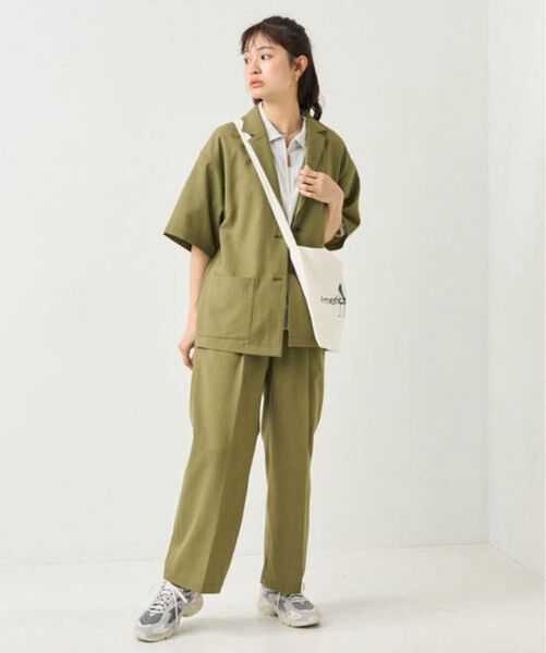【最終価格】タグ付き新品 フリークスストア リネンライク半袖ロングパンツセットアップ 定価11,000円 セットアップ