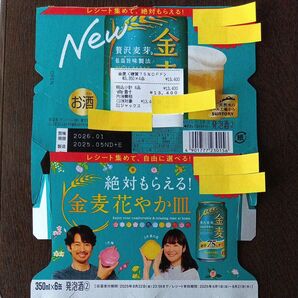 絶対もらえる!金麦花やか皿 選べる5種 レシート