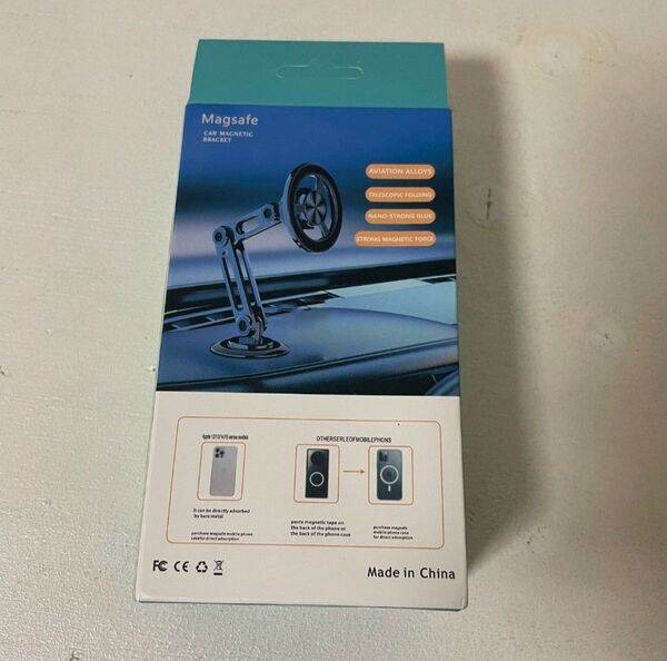 AA376【MagSafe対応の車載用マグネット式スマートフォンホルダー】車載ホルダー 360度回転 伸縮可スマホスタンド