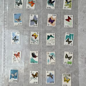 中国切手 蝶シリーズ 1963年(特56)20種完 未使用