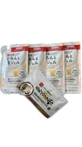 なめらか本舗 豆乳イソフラボン とろんと濃ジェル つめかえ用 100g×4個今だけオマケ付きなめらか本舗 濃厚美容乳液マスク1枚