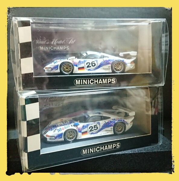 ミニチャンプス 1/43 ポルシェ 911 GT1 ルマン 1996 #25 , #26 ( クリアケース付き ) PMA