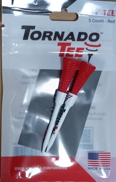 2本 ★トルネードティー レッド★(3.25インチ) トルネードティー USモデル Tee Tornado ゴルフ用品