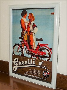 1981年 ITALY '80s イタリア 洋書雑誌広告 額装品 Garelli Moped ガレリ モペッド モペット ( A4サイズ ）