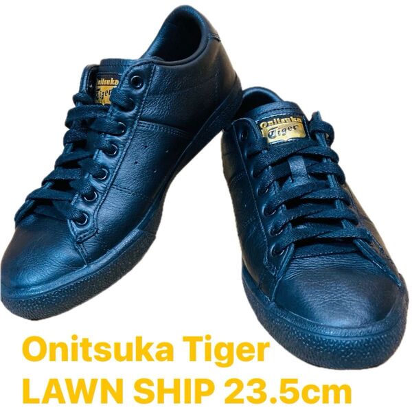 Onitsuka Tiger lawnship 23.5cm スニーカー ブラック レザー