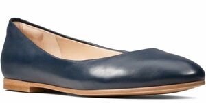  бесплатная доставка Clarks 22.5cm Flat кожа темно-синий голубой Loafer офис формальный spo солнечный спортивные туфли балет R83