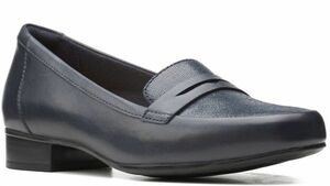  бесплатная доставка Clarks 25cmpe колено Loafer Flat кожа темно-синий голубой офис формальный spo солнечный спортивные туфли балет R91