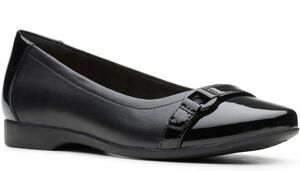  бесплатная доставка Clarks 24cm пряжка Flat кожа кожа pa палатка черный чёрный Loafer офис формальный спортивные туфли балет R77