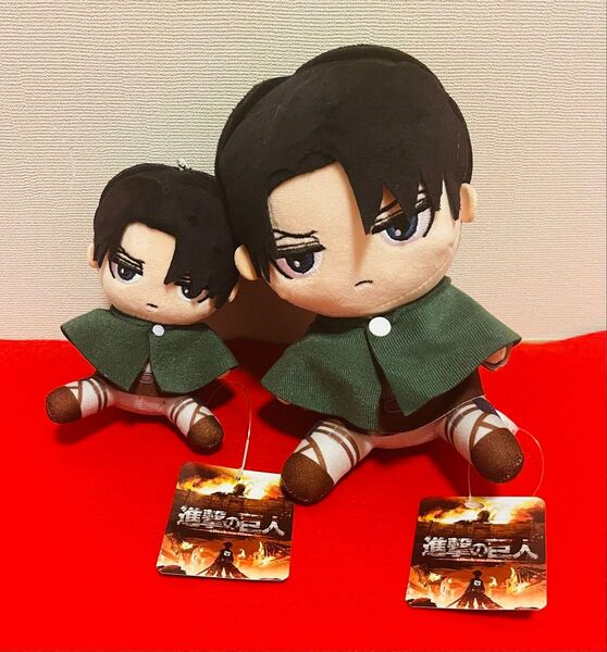 【新品タグ付き】進撃の巨人 お座りぬいぐるみマスコットキーホルダー リヴァイ 2個セット