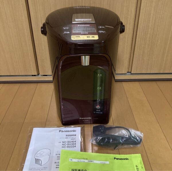 展示品★パナソニック 電気ポット NC-SU404-T 4.0L 真空断熱 省エネ保温 お好み温度調節 給湯量 コードレス給湯