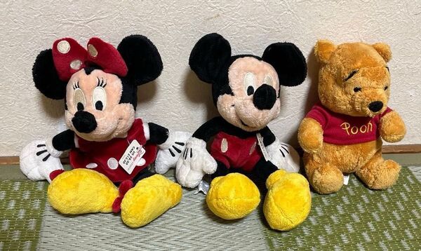 Disney store ぬいぐるみ 3個セット ミッキーマウス ミニーマウス プーさん
