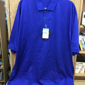 ★デサント GOLF COLLECTION ポロシャツ 海外サイズ XL ゴルフ 綿100% 青 未使用 タグ有りの画像1