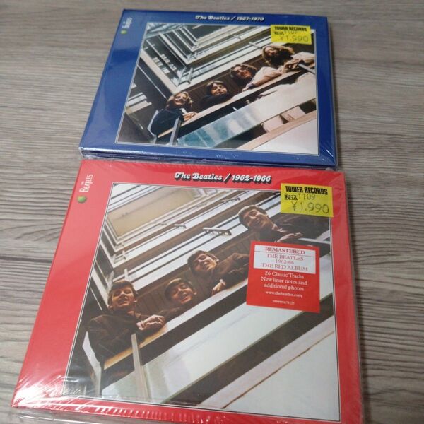 新品未開封 紙ジャケット THE BEATLES ビートルズ 赤盤青盤 リマスターCD2枚組セット