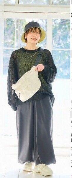おかだゆり 透かし編みニット 長袖 しまむら 大きいサイズ LL