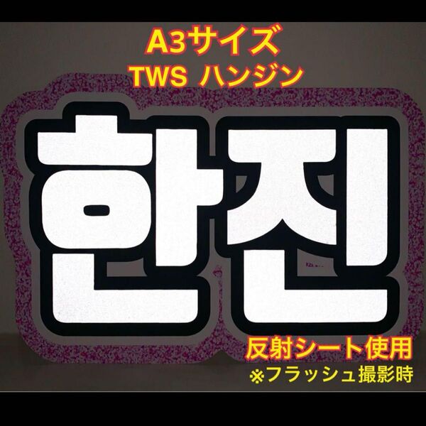 A3サイズ TWS トゥアス ハンジン うちわ文字 反射シート使用 ネームボード