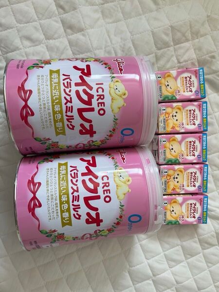 アイクレオ粉ミルク800g2缶、アイクレオ液体ミルク5本