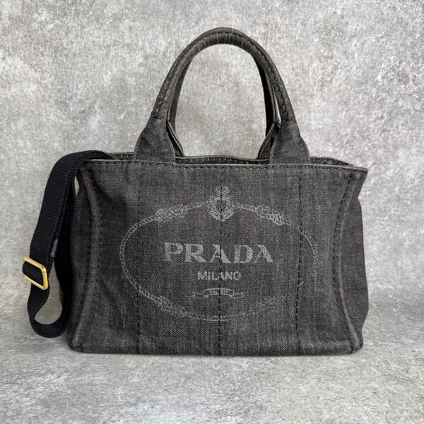 PRADA プラダ カナパ デニム トートバッグ