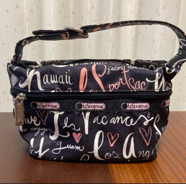 LESPORTSAC レスポートサック パウチ持ち手付き ミニバッグ レディース レスポートサック ブラック ポーチ カラフル