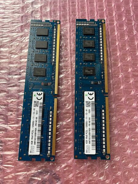 動作品 skhynix PC3L 12800U 4GB 2枚 8GB DDR3L 1600 メモリ 即時支払いできる方限定特価品