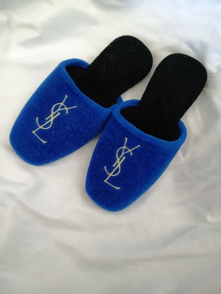 【おまけあり】【訳あり】YSL スリッパ 青