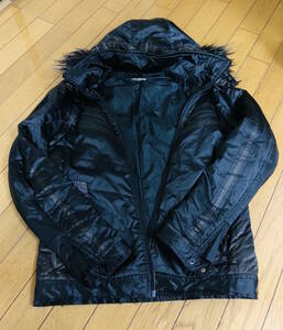 HIDEAWAY　ジャケット コート フード付き（取り外し可能） メンズ ブラック サイズ48 防風 防寒 暖かい アウター