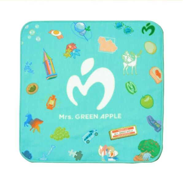 ミセスグリーンアップル Mrs. Green Apple ミセス ハンカチ B ブルー ポップアップ タオル ミニタオル