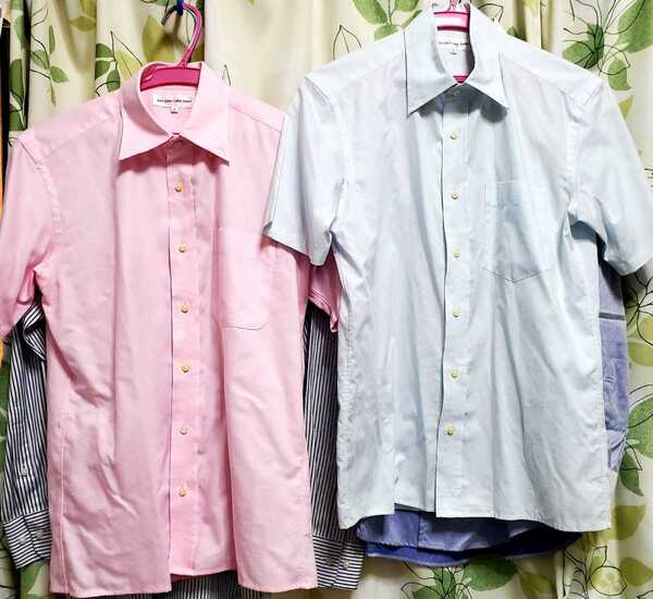 ２着セット ユニクロ ボタンダウンシャツ 半袖シャツ 美品 サイズS ドライ シャツ ピンク ライトブルー