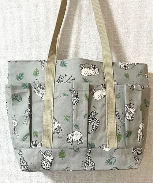 ハンドメイド アニマル柄 肩掛けショルダートートバッグ